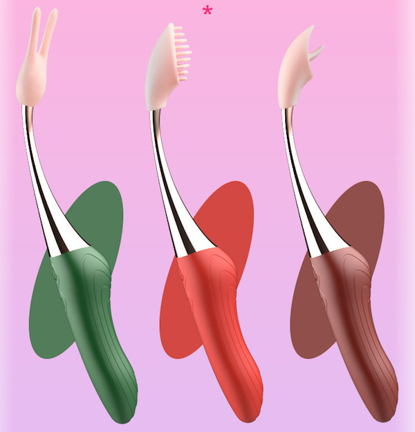 Thanh rung massage 2 đầu Jiuai Tanchun silicone ABS 3 đầu phụ kích thích điểm G