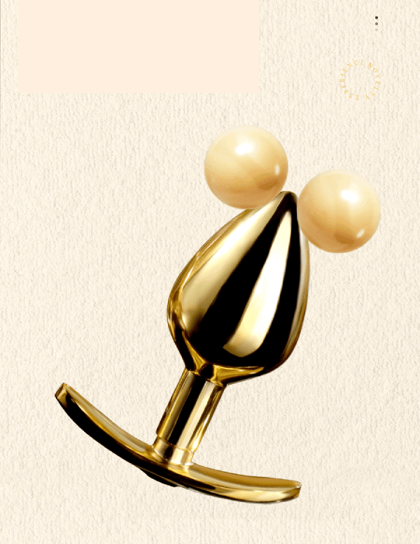 Phích inox cắm hậu môn vàng đính đá tinh tế, dụng cụ BDSM