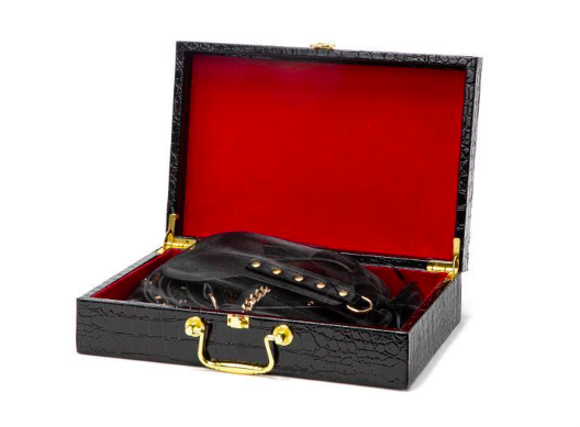 Bộ đồ chơi BDSM 8 món da cao cấp đỏ đen sang trọng kích thích