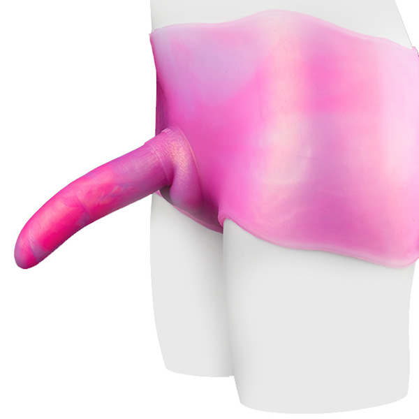 Quần silicone dương vật giả nguyên khối có bìu FAAK cho les