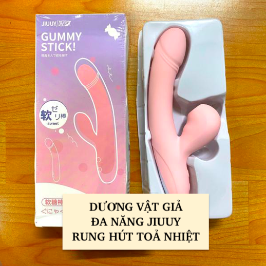 Dương vật giả Jiuuy Gummy Stick rung bú mút toả nhiệt kích thích điểm G siêu phê