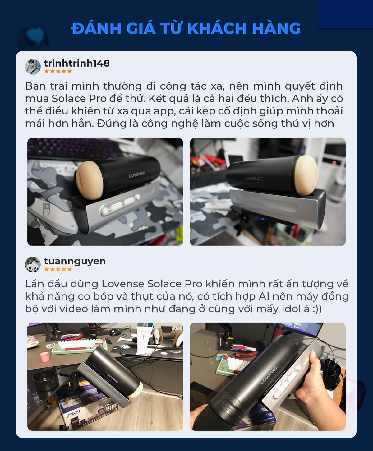 Âm đạo giả Lovense Solace Pro AI máy thủ dâm cao cấp