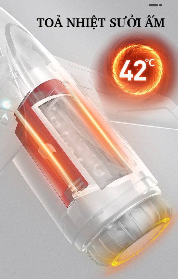 Âm đạo giả máy bay thương mại rung thụt toả nhiệt 10 chế độ cao cấp