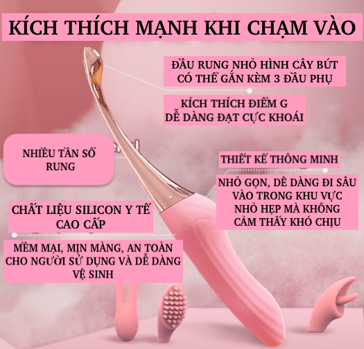 Thanh rung massage 2 đầu Jiuai Tanchun 3 đầu phụ rung mạnh