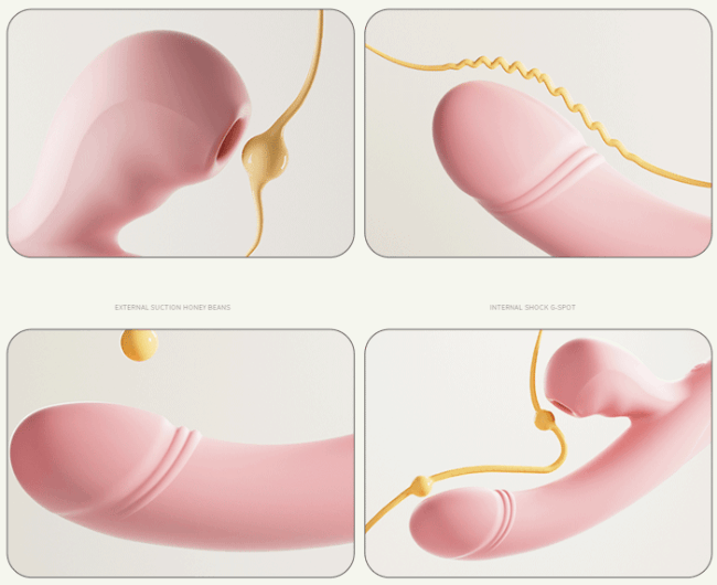 Dương vật giả Jiuuy Gummy rung mút siêu mềm phát nhiệt kích thích