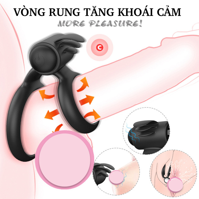 Vòng rung đôi S-Hande Crawler gai nổi tăng khoái cảm đôi