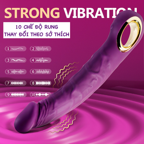 Dương Vật Giả Jump-O 10 Chế Độ Rung Kích Thích Điểm G Mạnh Mẽ