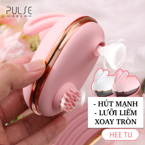 Máy massage lưỡi liếm Hee Tu Pulse Solo chất liệu silicone hồng kích thích cực đã
