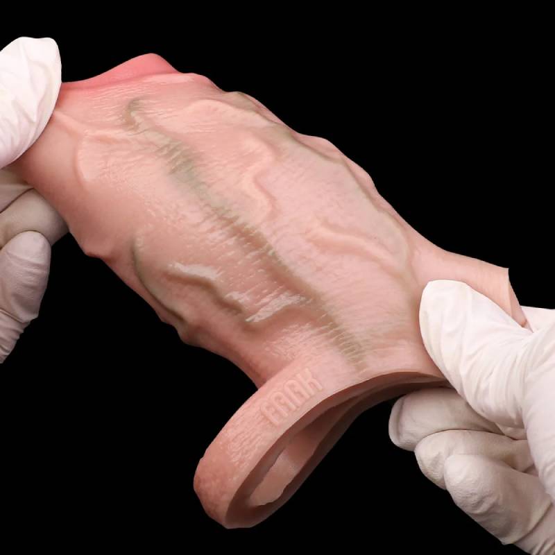 Bao Đôn Dên Silicon Hở Đầu FAAK Tăng Kích Thước Dương Vật Chống Xuất Tinh Sớm