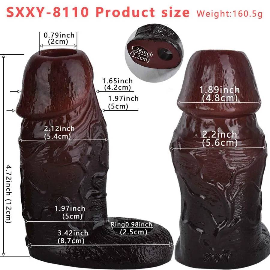 Bao Đôn Dên Dương Vật Silicone Gân Nổi Hở Đầu FAAK Có Quai Tròng Bìu