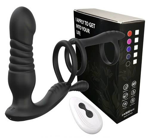 Máy Kích Thích Hậu Môn Tuyến Tiền Liệt 3 Trong 1 Có Vòng Đeo Dương Vật