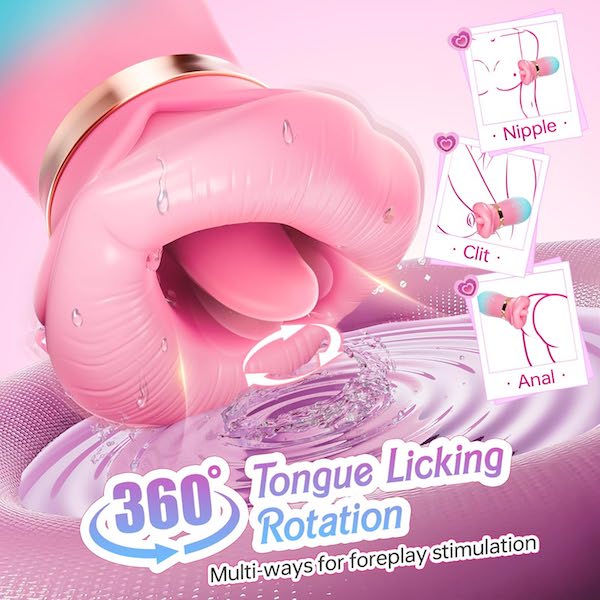 Máy massage âm vật Sovokn lưỡi liếm rung hút xoay đa chế độ điều khiển qua app