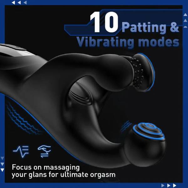 Máy massage dương vật và tinh hoàn Black Trident