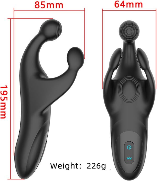 Máy massage dương vật và tinh hoàn Black Trident