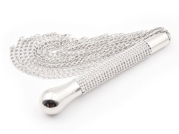 Roi xích tay cầm đính đá lấp lánh đồ chơi bạo dâm BDSM