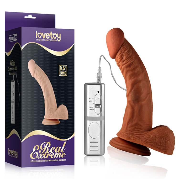 Dương vật giả cao cấp Lovetoy Real Extreme Real 8.5 rung dính tường 21.5cm