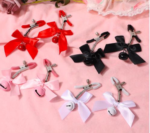 Bỏ sỉ Bộ kẹp vú có lục lạc đính nơ dễ thương giá sỉ