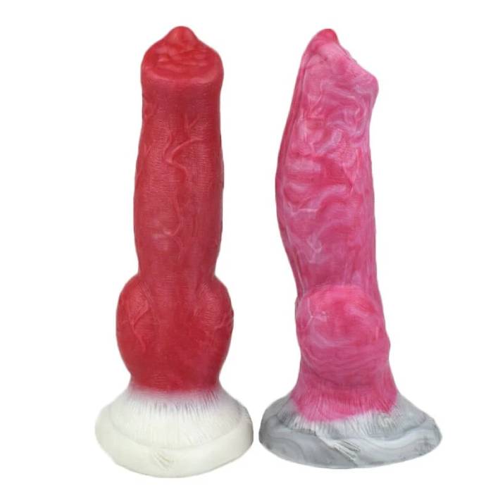 Wolf Knot Fantasy Dildo with Suction Cup – Large Curved Silicone G-Spot & Prostate Stimulator