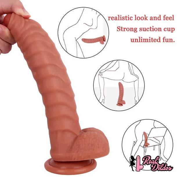 Dương vật giả Kirin G hình sâu bướm vảy cá có đế hít tường