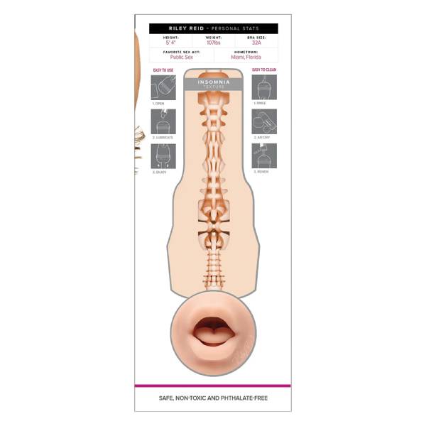 Fleshlight Riley Reid Mouth Chính Hãng Âm Đạo Miệng Lưỡi Giả Silicone Cao Cấp