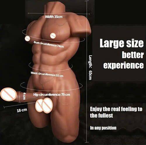 Búp bê bán thân nam Caesar cơ bắp cuồn cuộn da nâu dành cho nữ