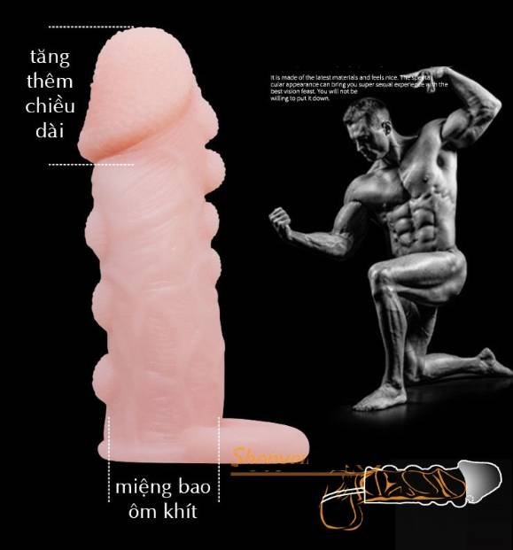 Bao cao su đôn dên Brave Man gân gai bi nổi siêu kích thích