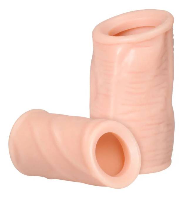 Bộ đôi bao cao su đôn dên khúc giữa silicon siêu mềm tăng kích thước dương vật