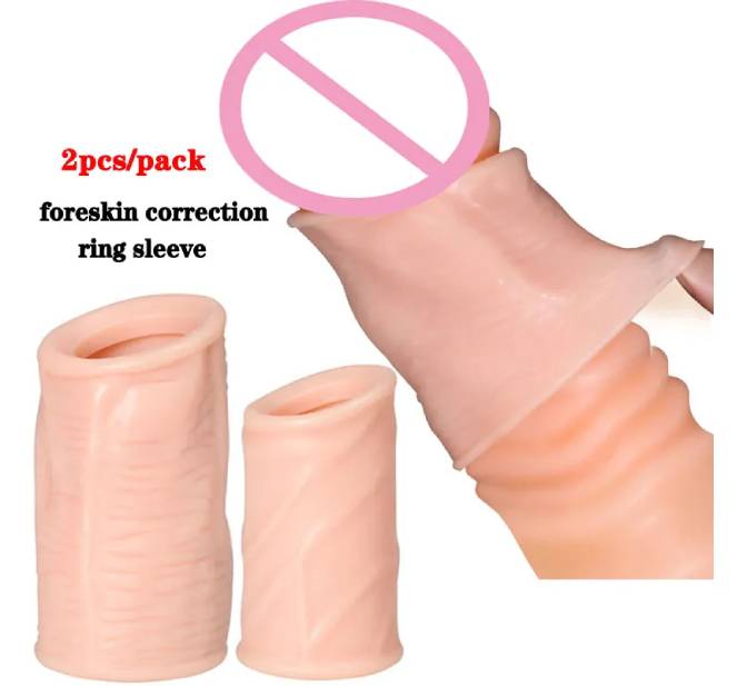 Bộ đôi bao cao su đôn dên khúc giữa silicon siêu mềm tăng kích thước dương vật