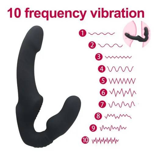 Dương Vật Giả 2 Đầu Điều Khiển Từ Xa Yunman Rung Mạnh Strap On Dildo Cho Les