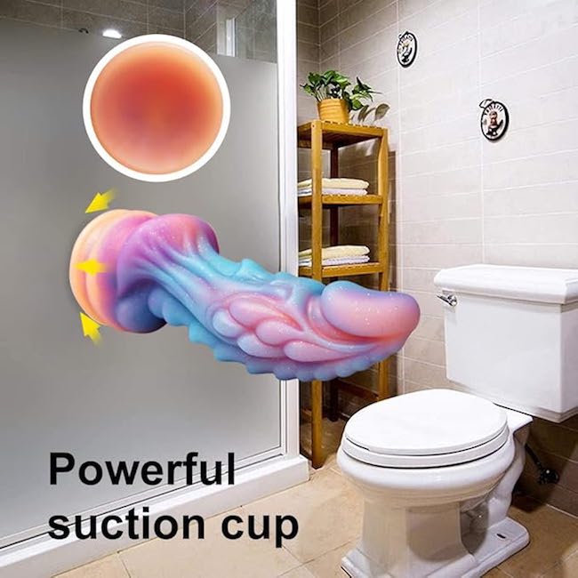 Dildo Fantasy Elfo Rồng Phát Sáng Có Đế Hít Tường – Dương Vật Giả Silicon Cao Cấp Kích Thích Điểm G & P