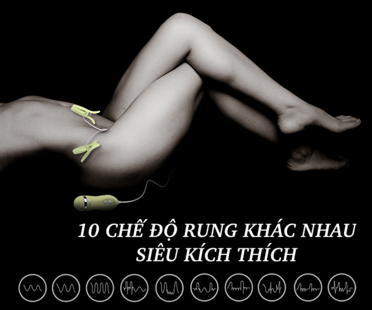 Kẹp Núm Vú OMYSKY 10 Chế Độ Rung – Nipple Clamps Kích Thích Nhũ Hoa & Âm Vật