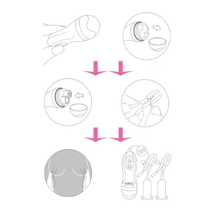 Kẹp Núm Vú OMYSKY 10 Chế Độ Rung – Nipple Clamps Kích Thích Nhũ Hoa & Âm Vật