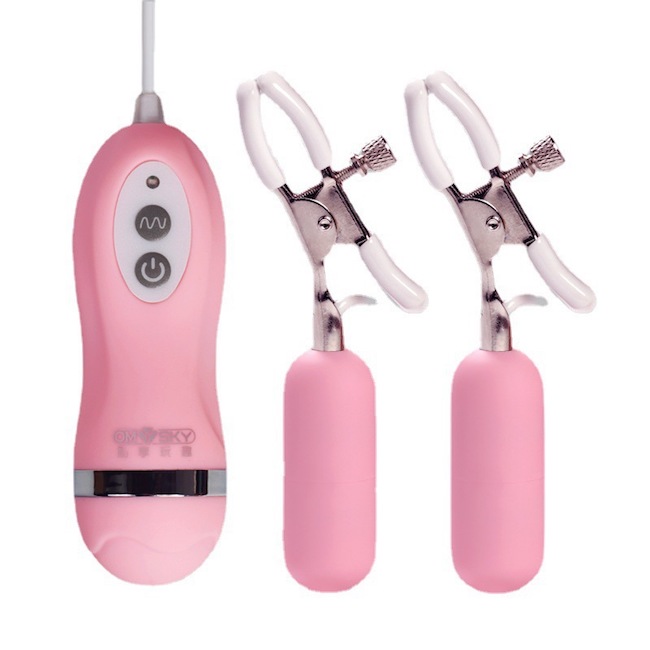 Bộ kẹp núm vú đầu ti Omysky kèm trứng rung kích thích ngực nhũ hoa và âm vật