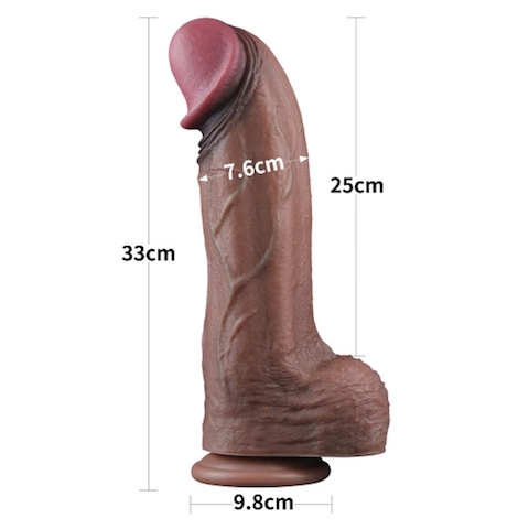 Dương Vật Giả Lovetoy XXL 2 Lớp Silicon Bạch Kim 33cm – Siêu Khủng Giống Thật Đế Hít Tường