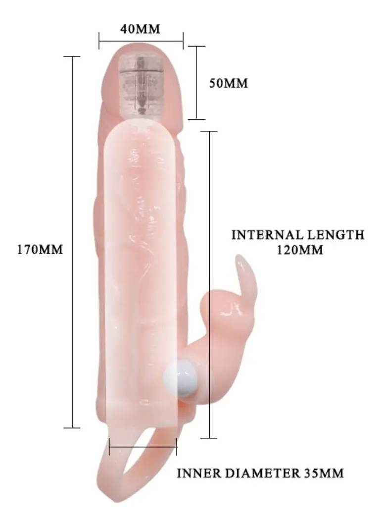 Bao cao su đôn dên tăng kích thước Braveman - Rung đầu và rung gốc có quai đeo