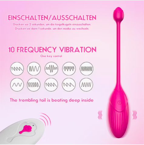 Trứng rung 2 đầu nụ hoa hồng không dây điều khiển từ xa