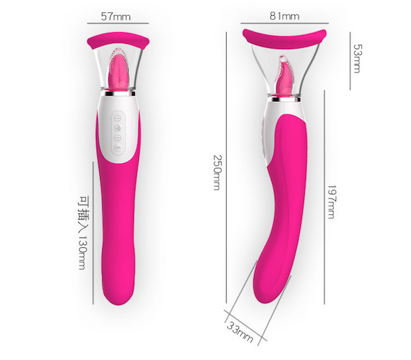 WISTONE 2 đầu RUNG 17 chế độ lưỡi giả cao cấp siêu kích thích