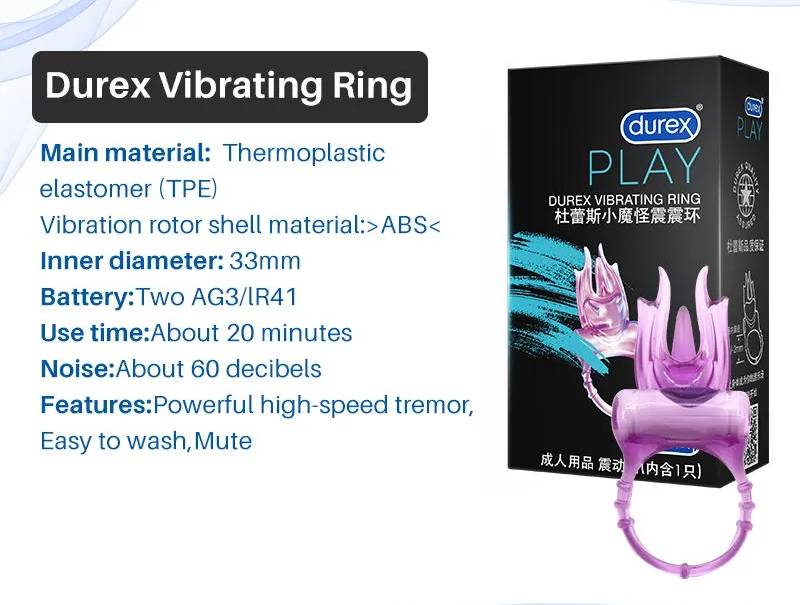 Vòng rung tăng khoái cảm kéo dài thời gian rung mạnh pin - Durex Vibrating Ring