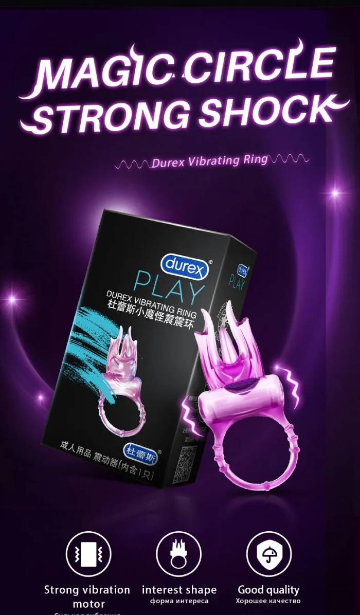 Vòng rung tăng khoái cảm kéo dài thời gian rung mạnh pin - Durex Vibrating Ring