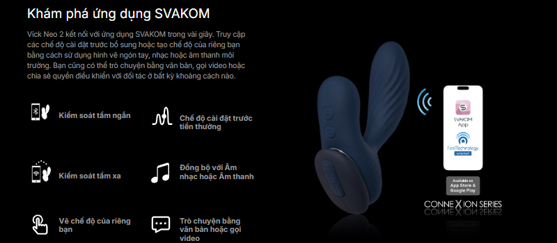 Svakom Vick Neo 2 – Máy Massage Hậu Môn Tuyến Tiền Liệt Sưởi Ấm Điều Khiển App