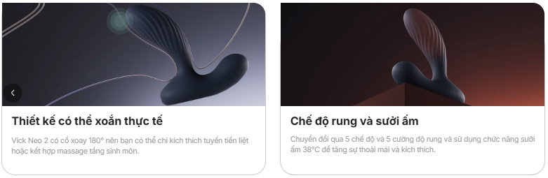 Svakom Vick Neo 2 – Máy Massage Hậu Môn Tuyến Tiền Liệt Sưởi Ấm Điều Khiển App