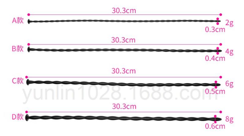 Bộ 4 que kích thích niệu đạo nam size nhỏ silicon mềm mại