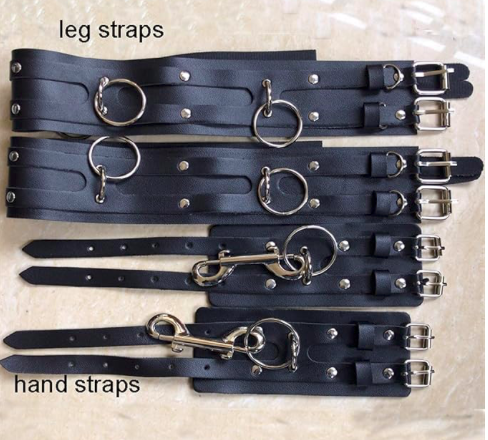 Bộ thắt lưng khóa tay đùi da PU đỏ bạo dâm kích thích BDSM