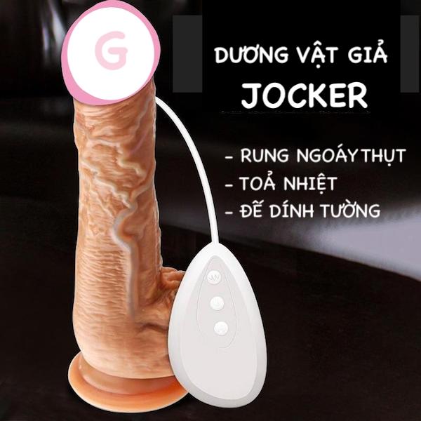 Dương vật giả Joker rung ngoáy thụt tỏa nhiệt đế dính tường đa năng