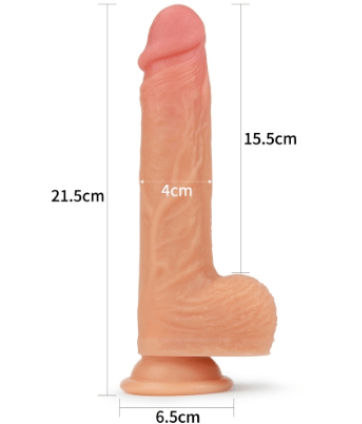 Dương vật giả Lovetoy Liam mềm rung xoay tỏa nhiệt gắn tường