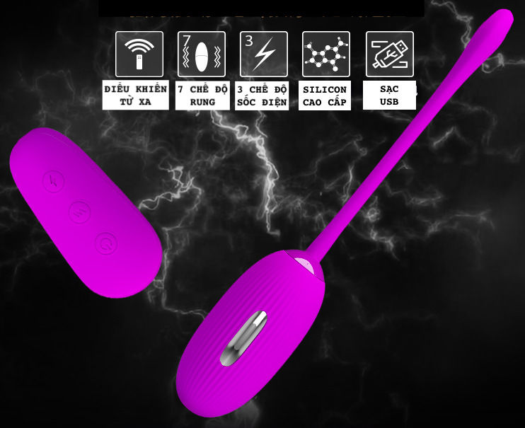 Trứng rung sốc điện Pretty Love Shock Fun không dây điều khiển từ xa kích thích mạnh mẽ