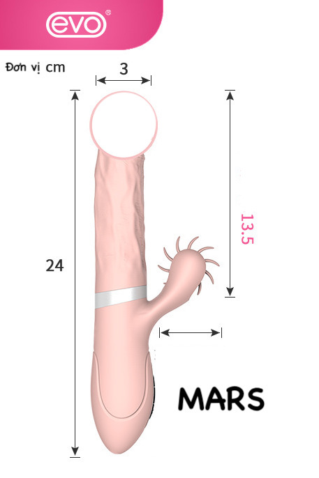 Thông tin Dương vật cao cấp rung thụt tỏa nhiệt kết hợp lưỡi liếm siêu mềm - Vibrator Evo Mars  chính hãng
