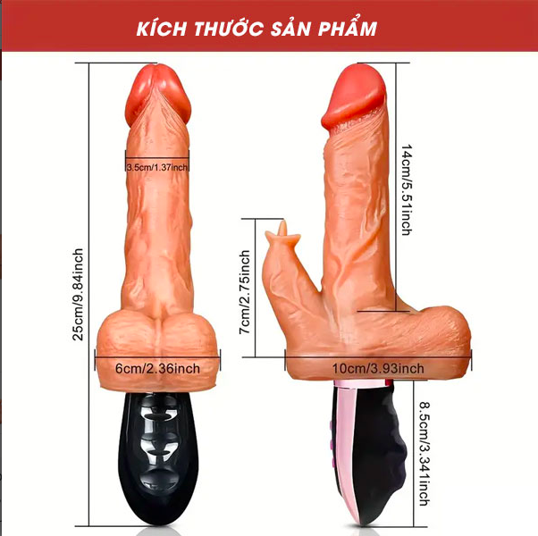 Dương vật giả cao cấp đa năng cảm giác thật liếm nhánh độc đáo