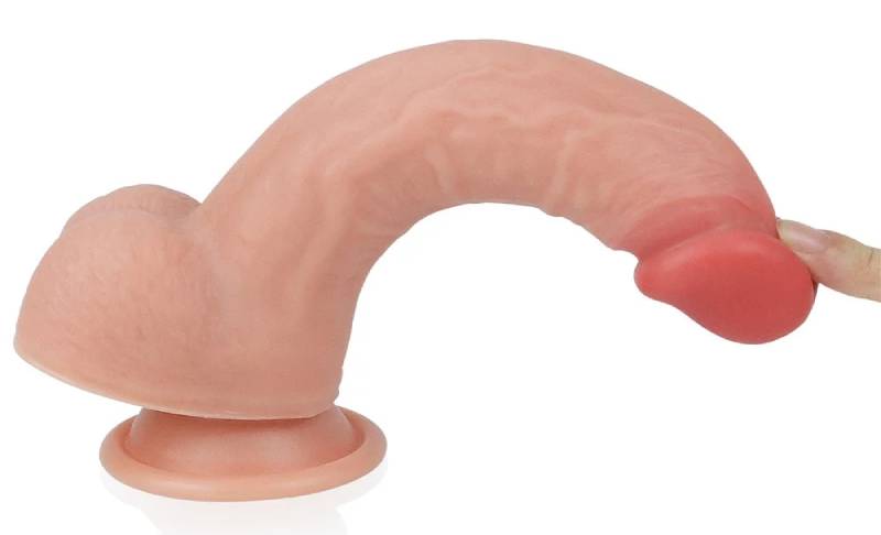 Dương Vật GIả Lovetoy 8 Inch Silicon 2 Lớp Chim Giả Gắn Tường Mềm Mại Giống Thật