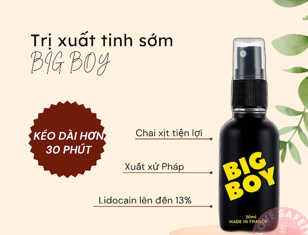Chai Xịt Big Boy 30ml tăng cường sinh lý chống xuất tinh nhanh
